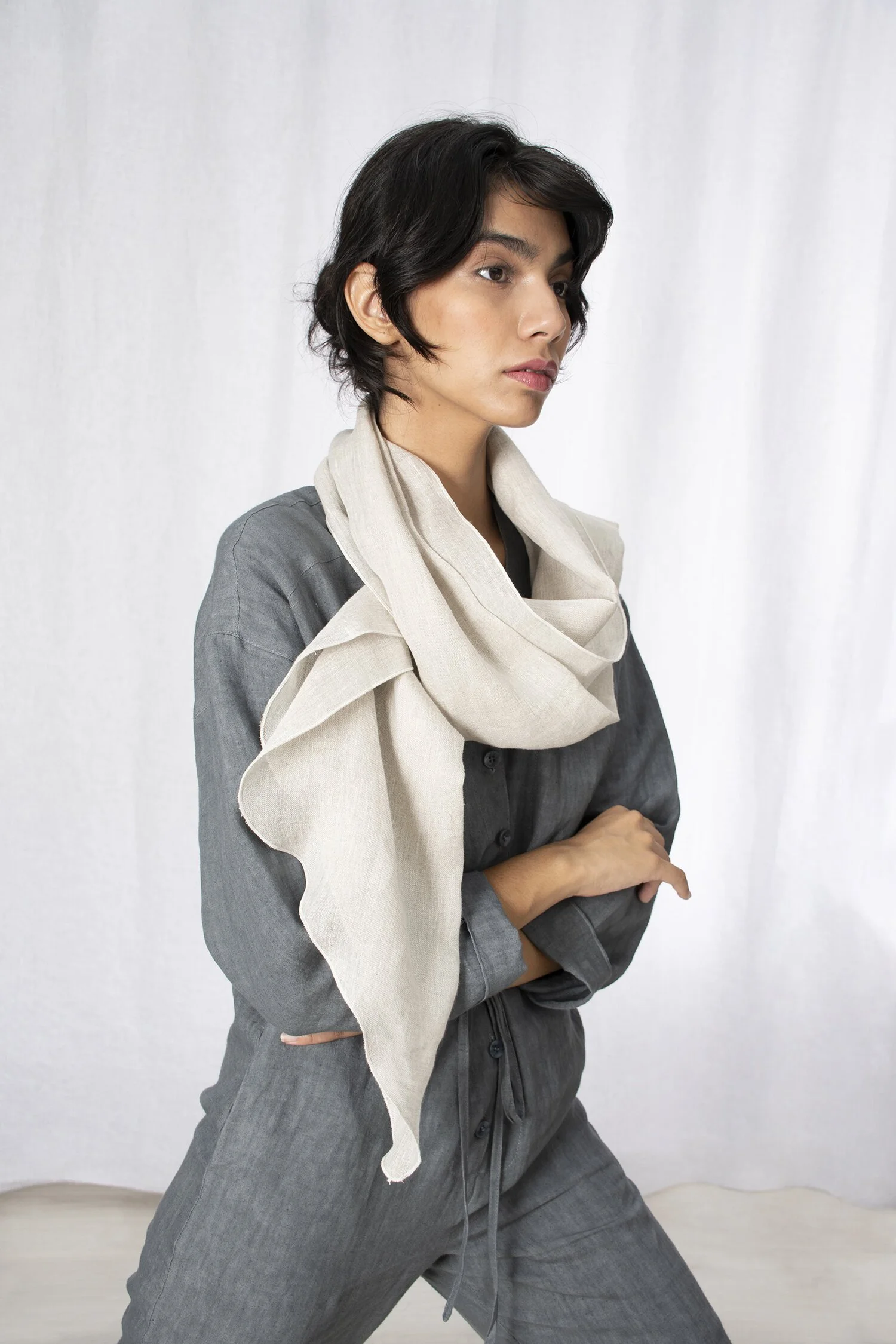 Mateo Gauze Linen Scarf — COLOMBA